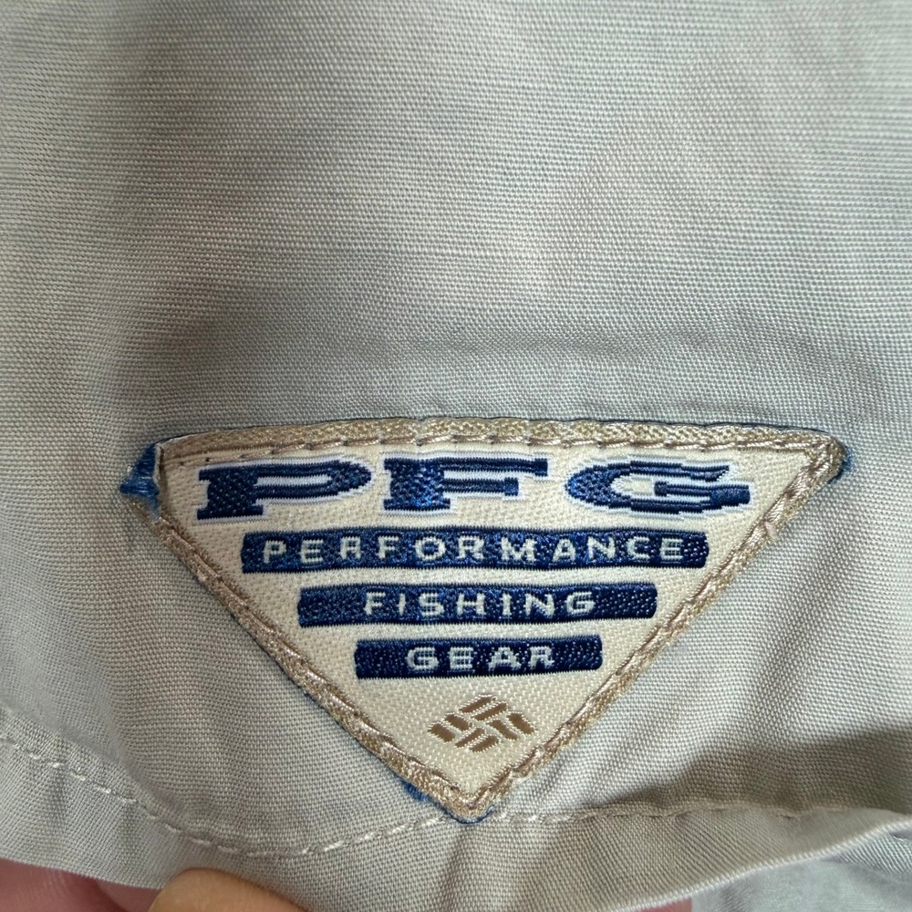 Columbia PFG Mens Medium Tan Short Sleeve Vented Fishing Shirt Cotton Bahama - Picture 6 of 10